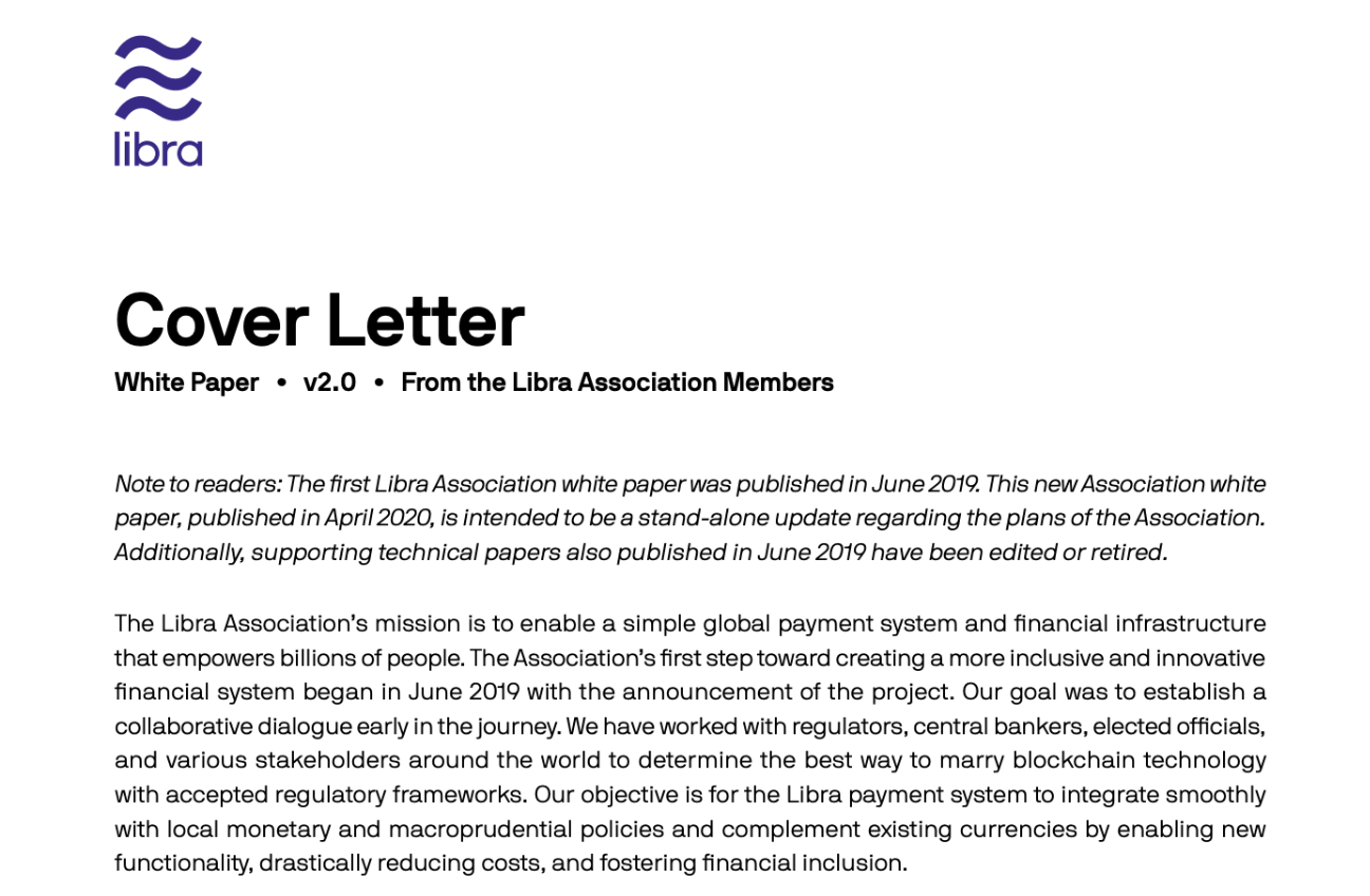 即時快訊：Facebook 的 Libra 計畫發布更新白皮書，有重大轉變