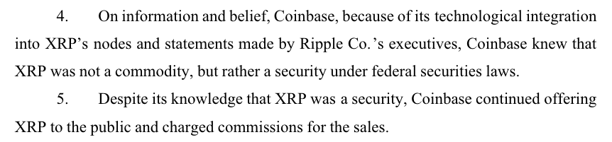 COINBASE XRP suit