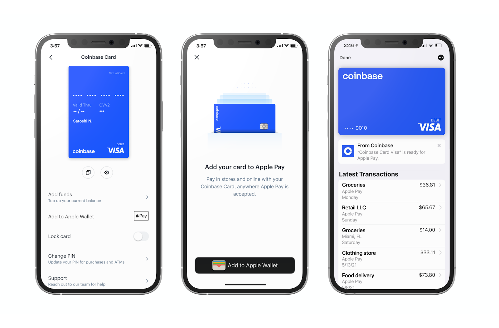 快訊｜Apple Pay與Google Pay支援Coinbase Card