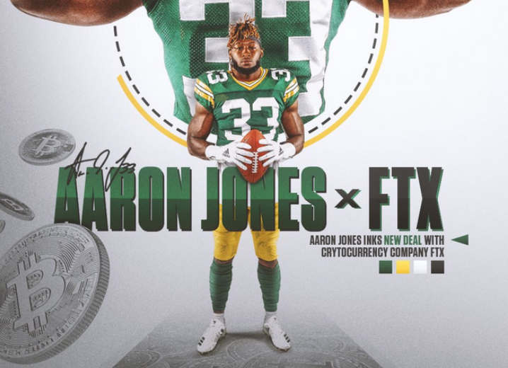NFL球星再加盟FTX！跑衛Aaron Jones任品牌大使，旗下慈善網站將整合FTX Pay