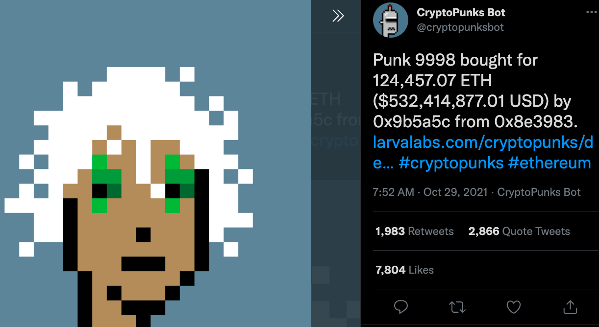 「CryptoPunk #9998」五億美元成交？持有者以閃電貸自行抬價搏關注