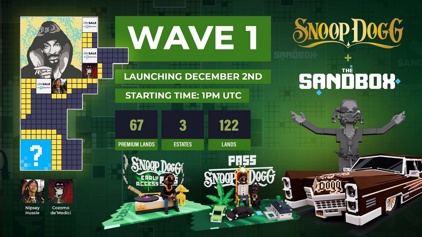 Sandbox土地半價優惠！今晚有機會讓你跟Snoop Dogg成為鄰居！