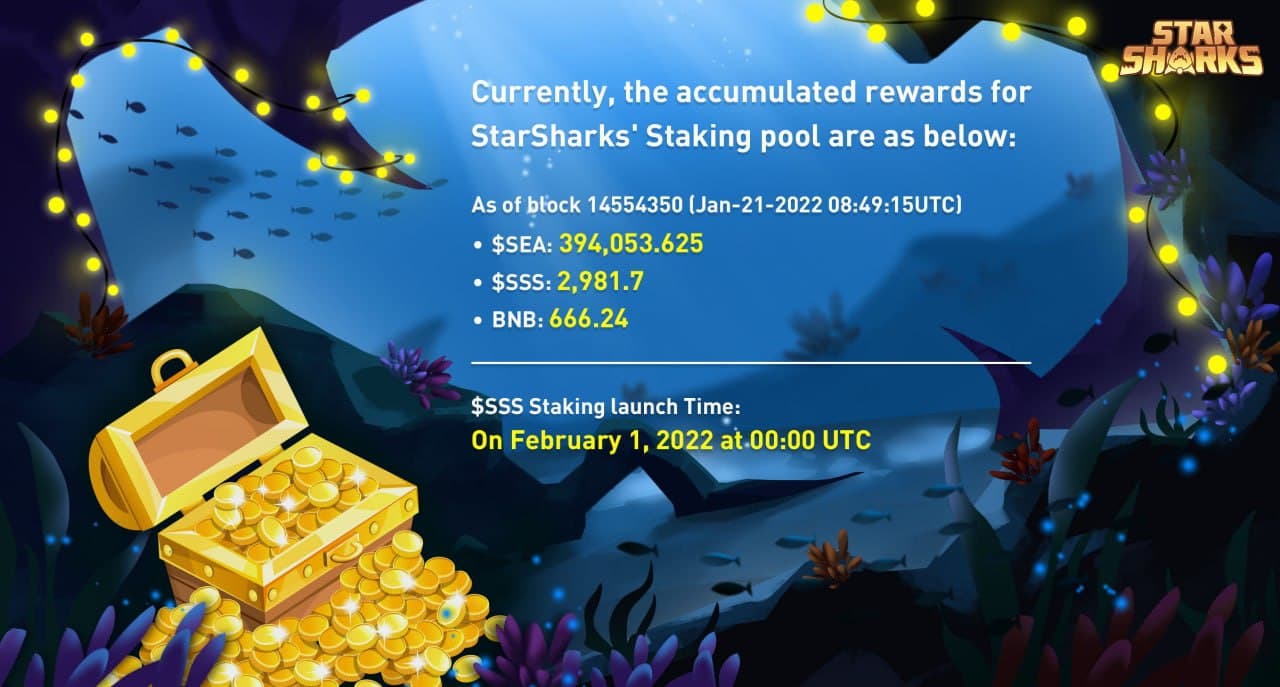 GameFi項目星鯊StarSharks(SSS)將於2月1日開啓質押挖礦