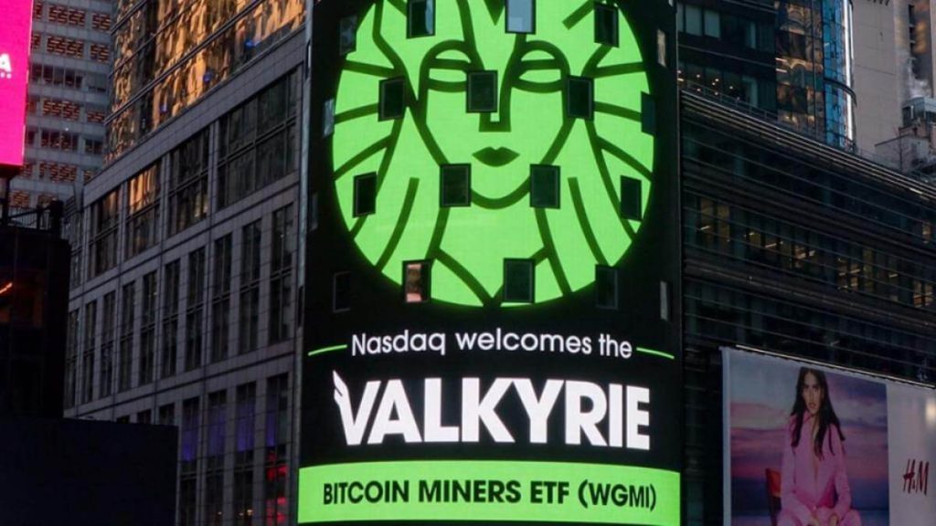 Valkyrie 推出的比特幣挖礦ETF「WGMI」，獲准於Nasdaq上市