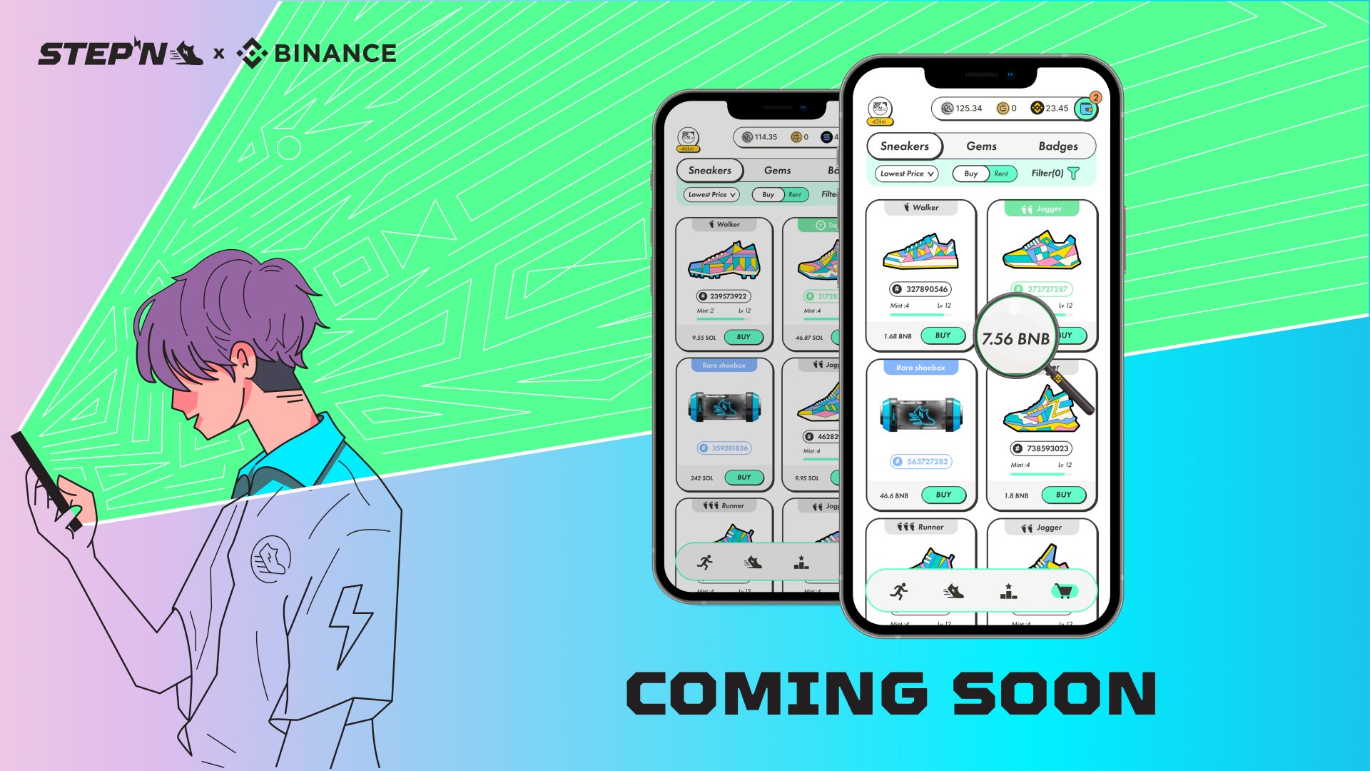 邊動邊賺鏈遊Stepn預告進入BNB Chain，治理代幣GMT創歷史新高