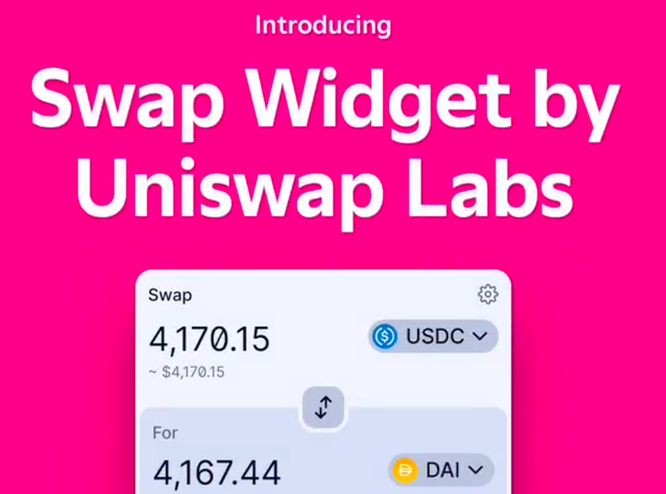 Uniswap推兌幣插件「Swap Widget」，支援最佳交易路徑、L2，已部署至OpenSea