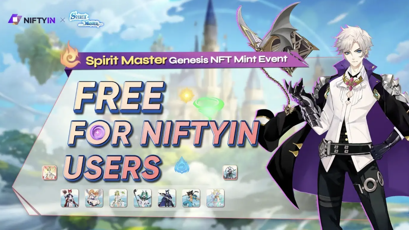 Spirit Master遊戲NFT資產將在NiftyIN部署發行，創世NFT「日曜之影夥伴組合」Free Mint活動開啓