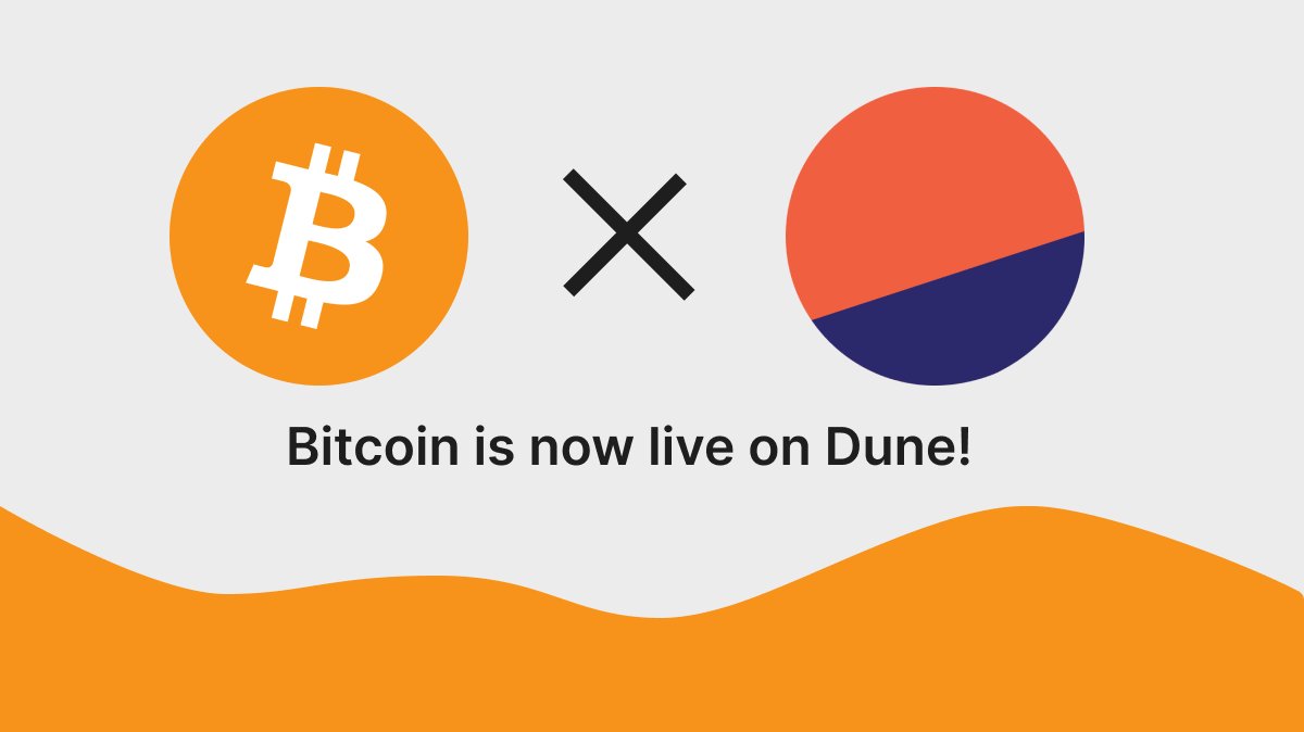 Dune整合比特幣鏈上數據！只需單一面板，掌握所需比特鏈資訊