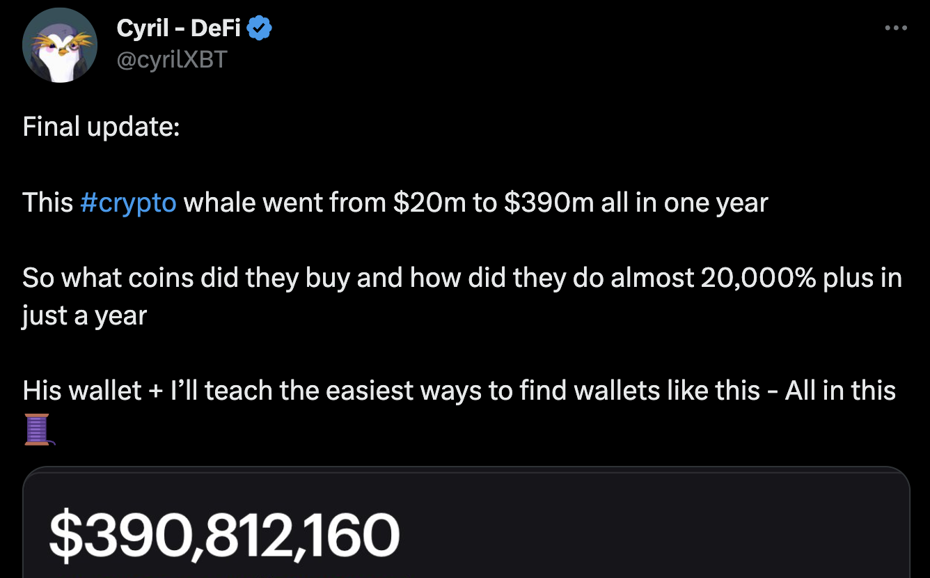 加密KOL精闢分析一錢包一年炒幣收益近二十倍，結果是交易所地址？ | 鏈新聞ABMedia