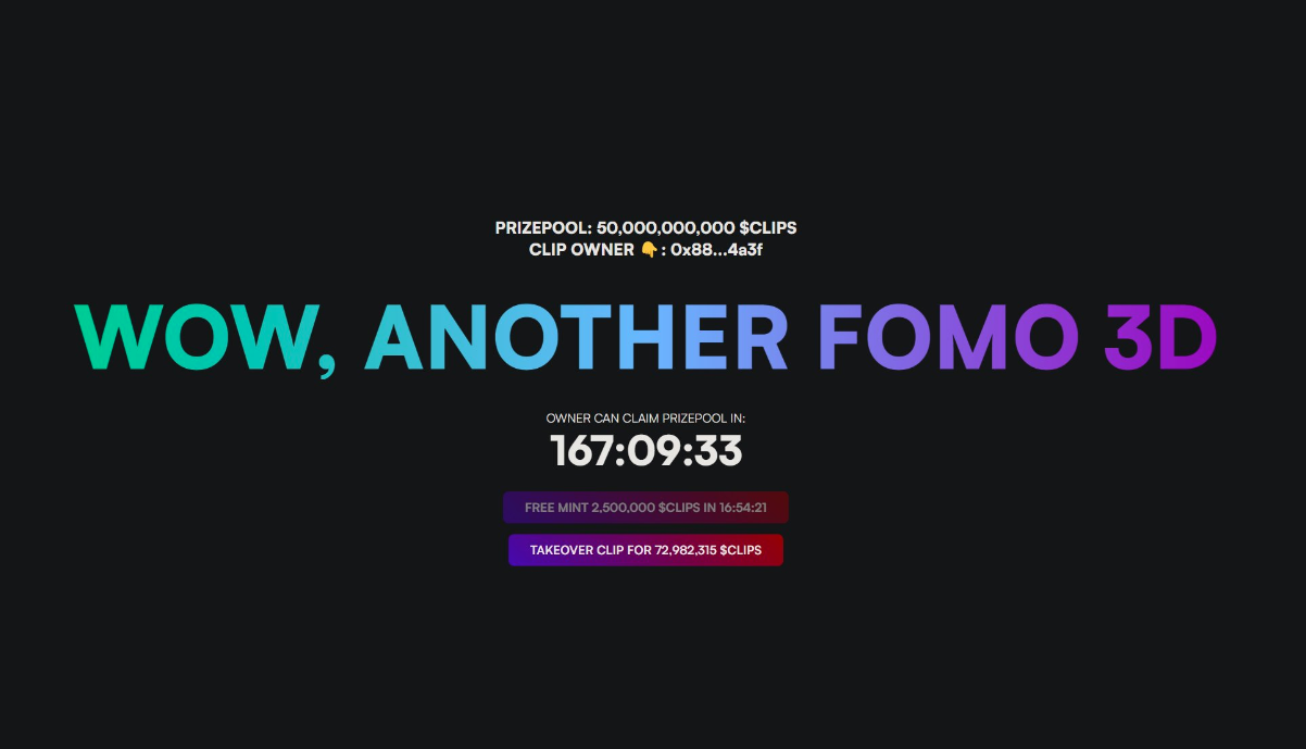 Fomo3D再現？迷因遊戲「CLIPS」介紹，博眼球之餘還能競爭高額獎金