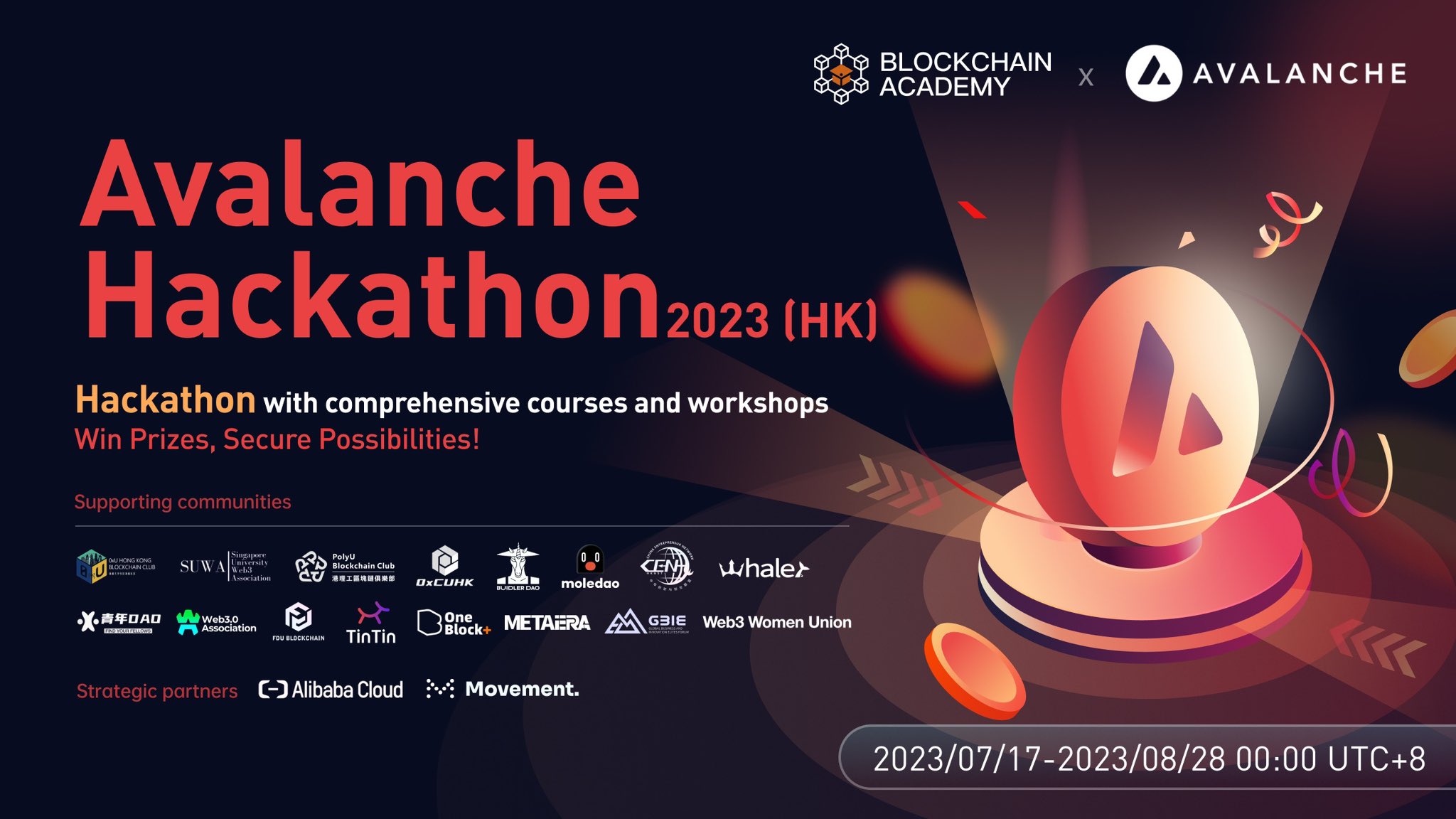 Avalanche香港黑客松2023正式啟動，總獎金10,000美元！