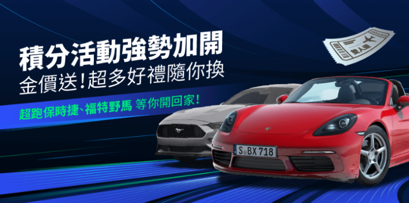 BingX交易所推積分活動強勢加開，超跑保時捷、福特野馬等你開回家