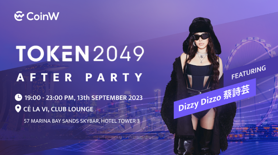 Dizzy Dizzo蔡詩芸將出席CoinW贊助峰會TOKEN 2049 Singapore壓軸演出
