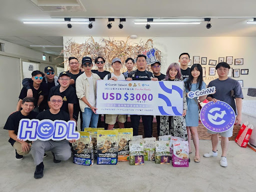 CoinW流浪動物慈善行走遍全台四縣市，捐贈3,000美元等值物資
