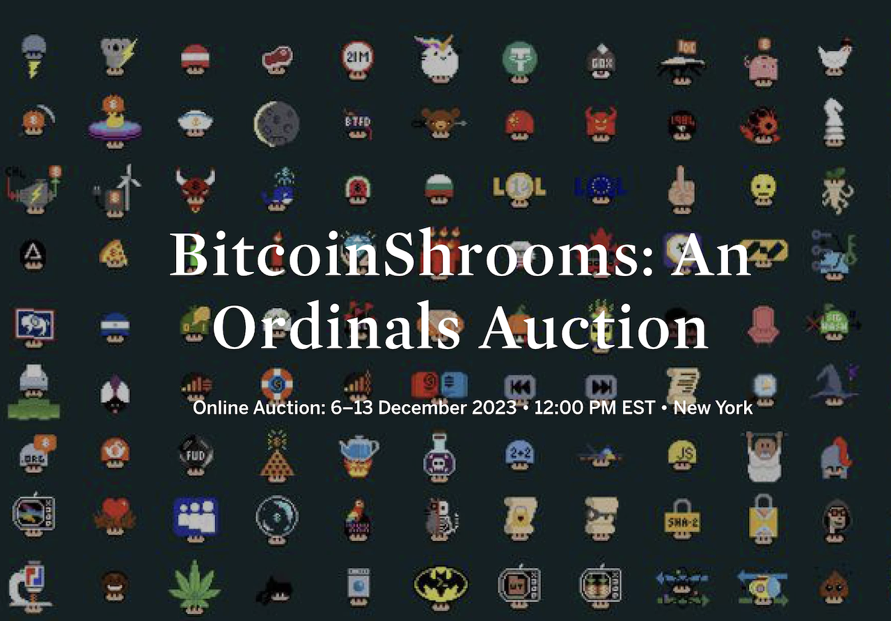 比特幣Ordinals成主流？NFT專案「BitcoinShrooms」登上蘇富比