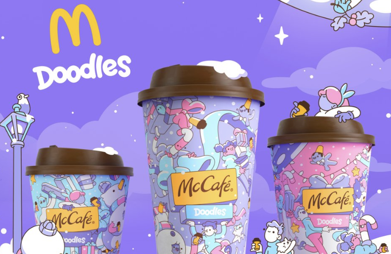 藍籌 NFT Doodles 與麥當勞合作 McCafé 假日限量杯，市價上漲三成