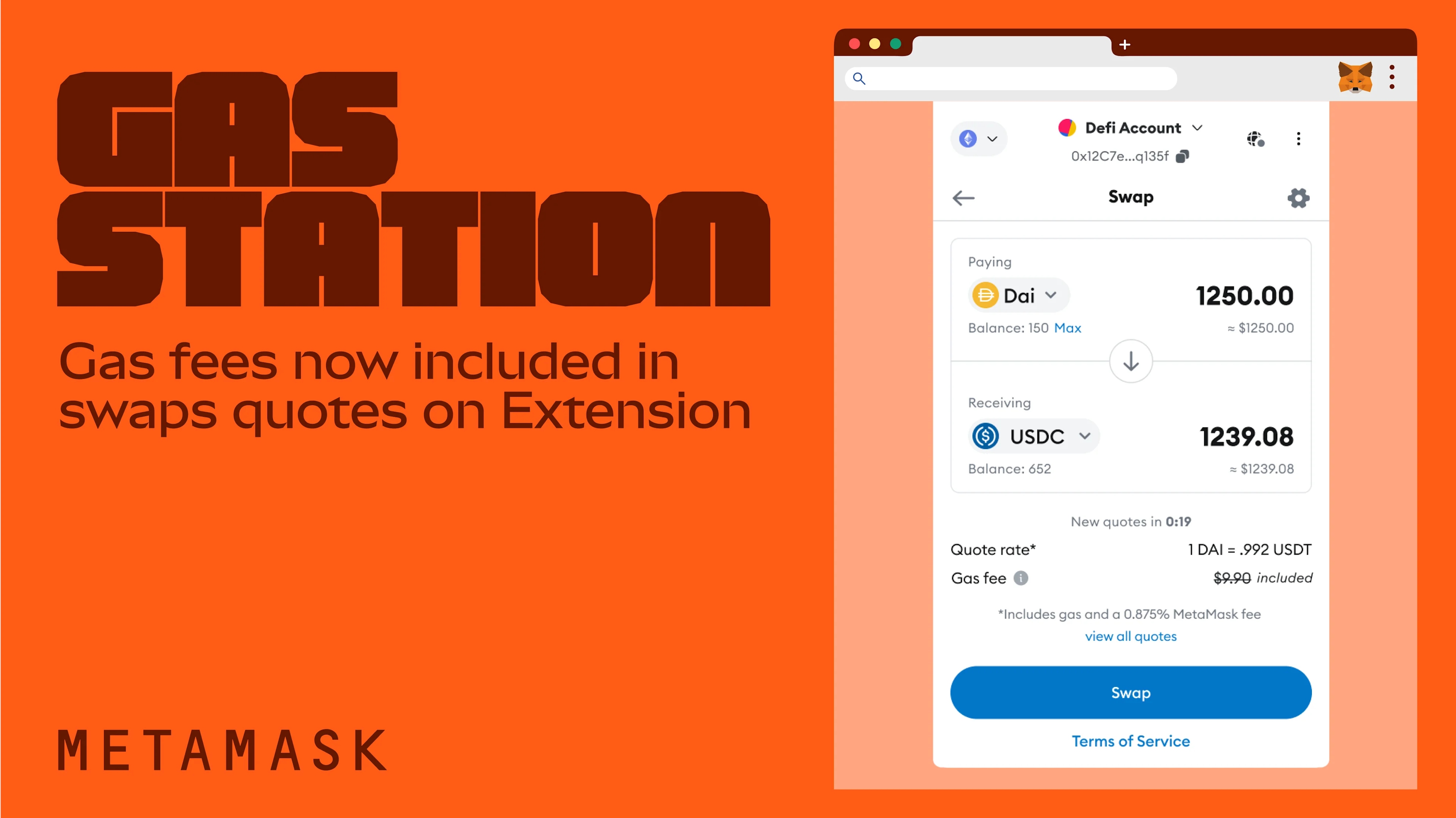 Gas fee不足不再是問題！MetaMask推出Gas Station功能，讓swap更順暢