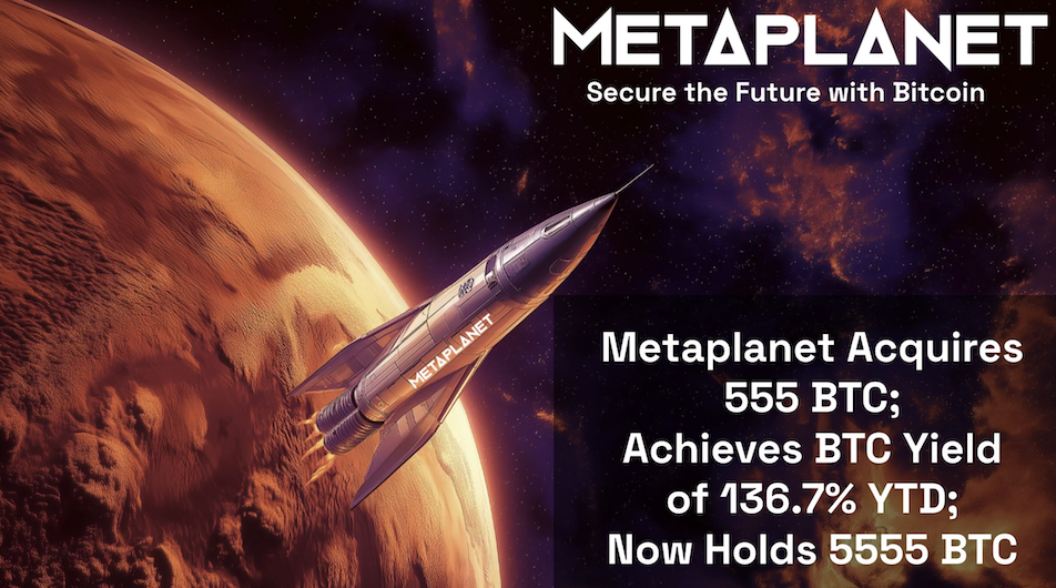 Metaplanet 狂掃 5,555 顆比特幣！宣布成立美國子公司、加碼再募 2.5 億美元