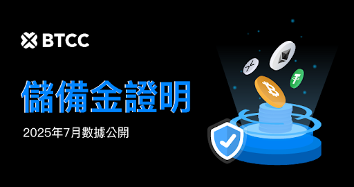 BTCC 公布 2025 年 7 月資產儲備報告：總體儲備率 132%、以太坊達 170%
