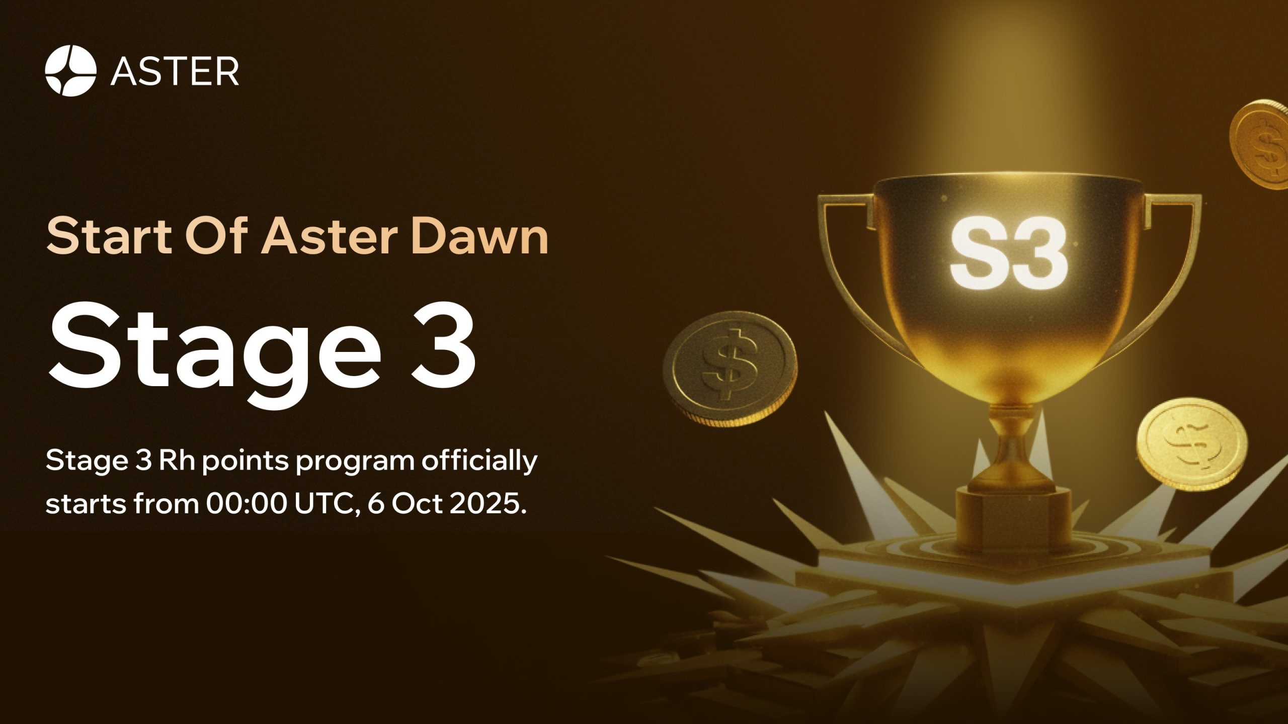Aster DEX 完成第二階段空投，第三階段「Dawn」登場：空投與手續費退款二選一