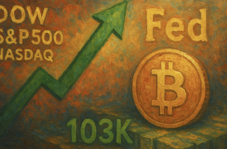 美股三大指數齊揚，Fed 示意降息仍有空間，比特幣回升至 103K