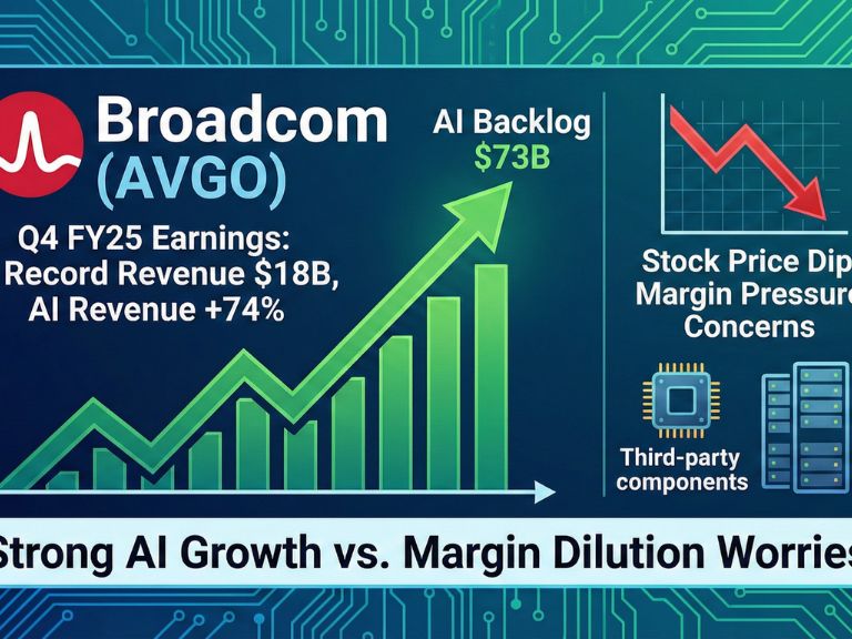 博通 (Broadcom) Q4 財報超預期！接下 Google TPU 百億美金大單，股價反跌 4.6%
