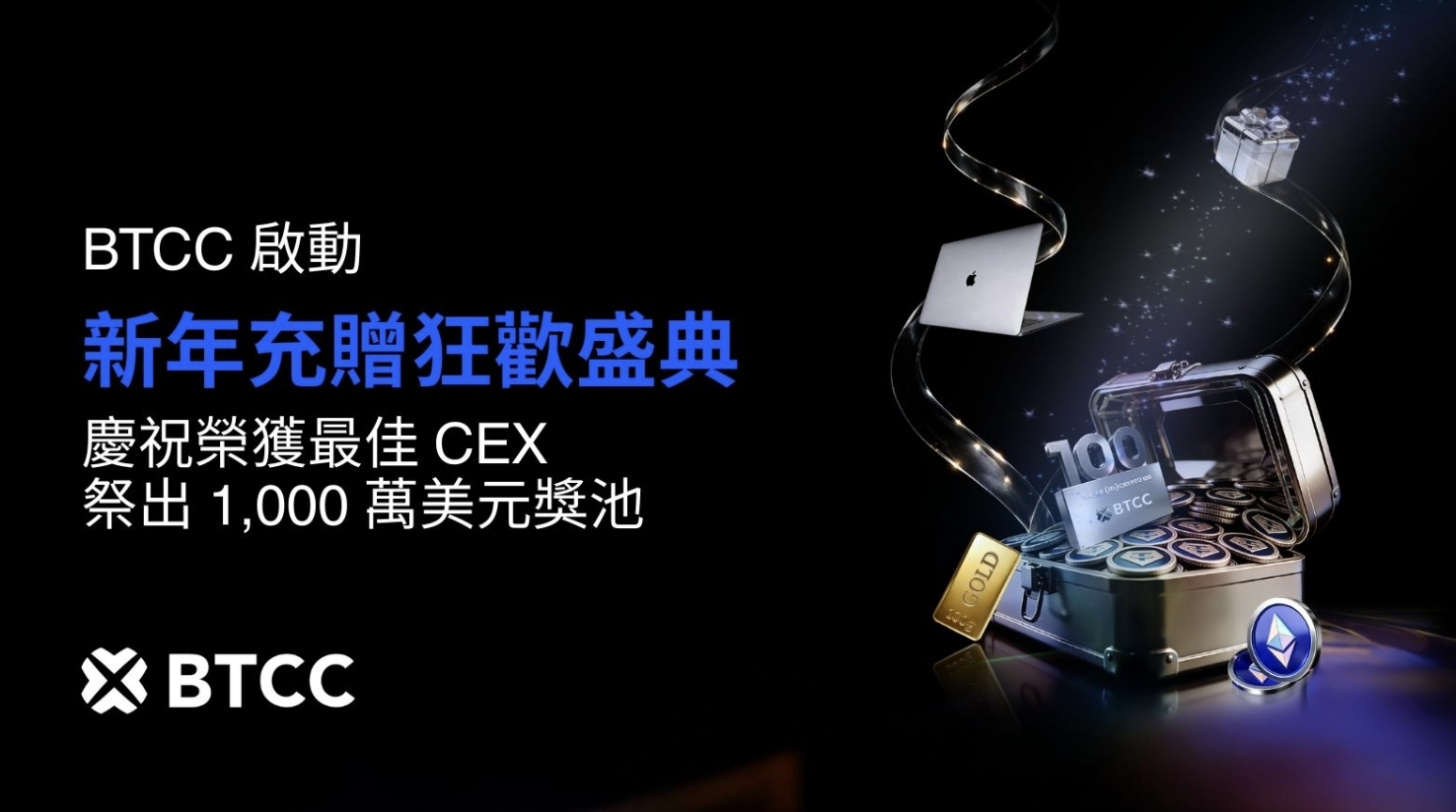 BTCC 推出 2026 新年充贈狂歡盛典，祭出 1,000 萬美元獎池慶祝獲選最佳 CEX