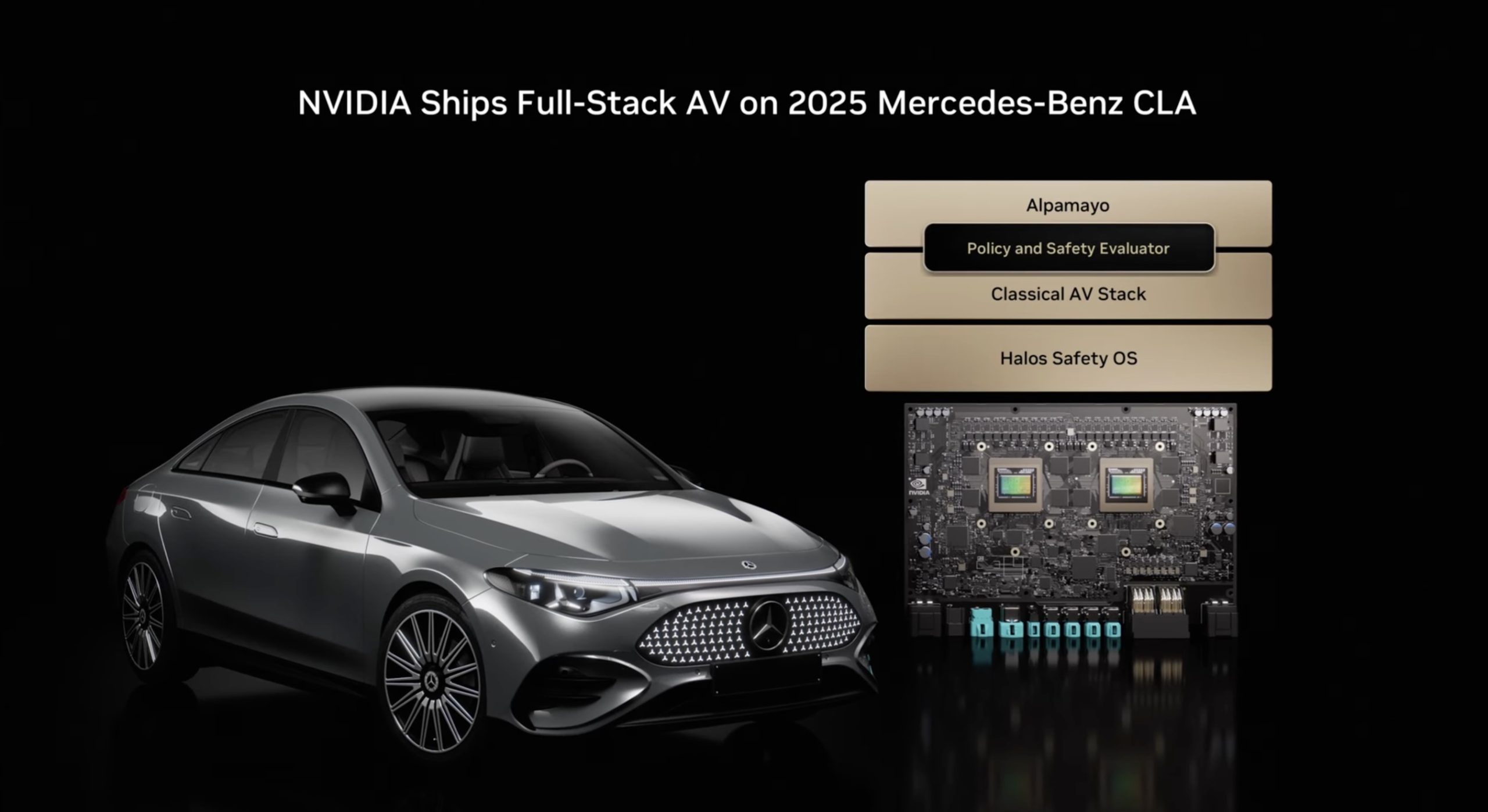 賓士全新 CLA 純電轎車搭載輝達 DRIVE AV、奪歐洲 NCAP 年度最佳安全表現獎