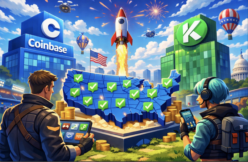 Coinbase 攜手 Kalshi，預測市場服務正式擴及全美 50 州