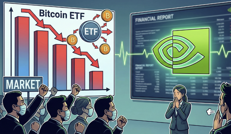 比特幣ETF連五週流出，市場屏息待輝達財報