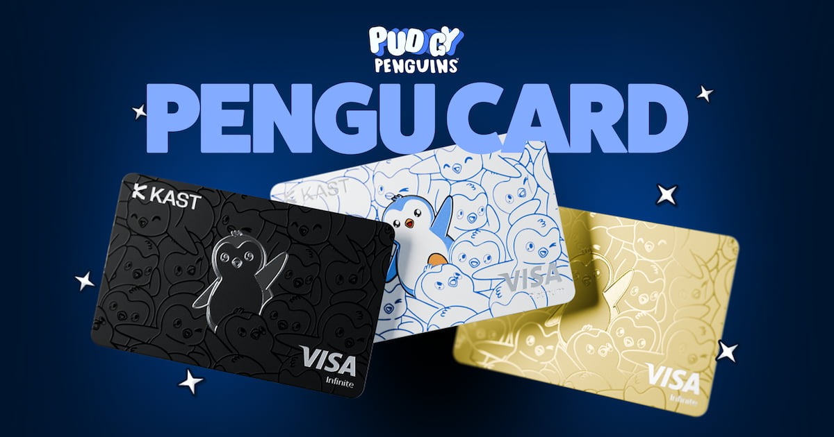 Pudgy Penguins 攜手 Visa 推出加密支付卡，消費最高享 12% 回饋