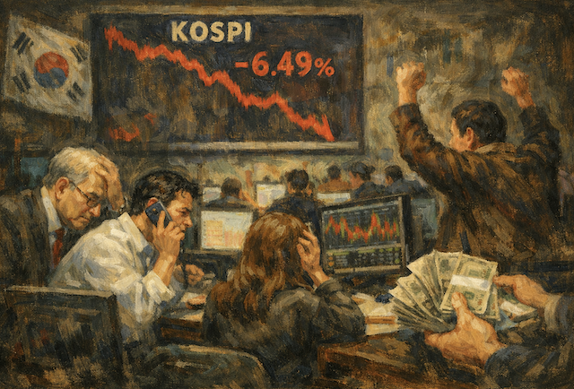 韓股崩跌 6.49%！散戶單日狂掃 7 兆韓元創歷史紀錄，外資機構聯手大逃殺