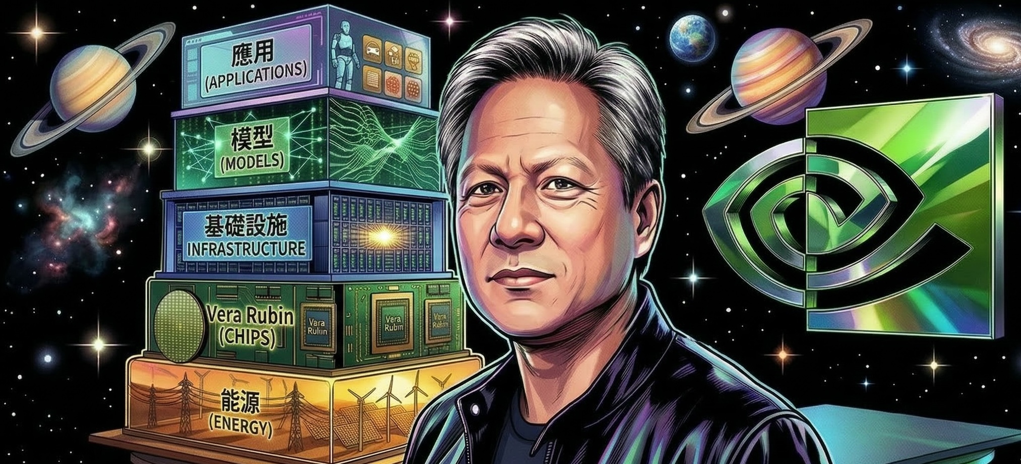 黃仁勳用「五層蛋糕」比喻講解人工智慧演化史