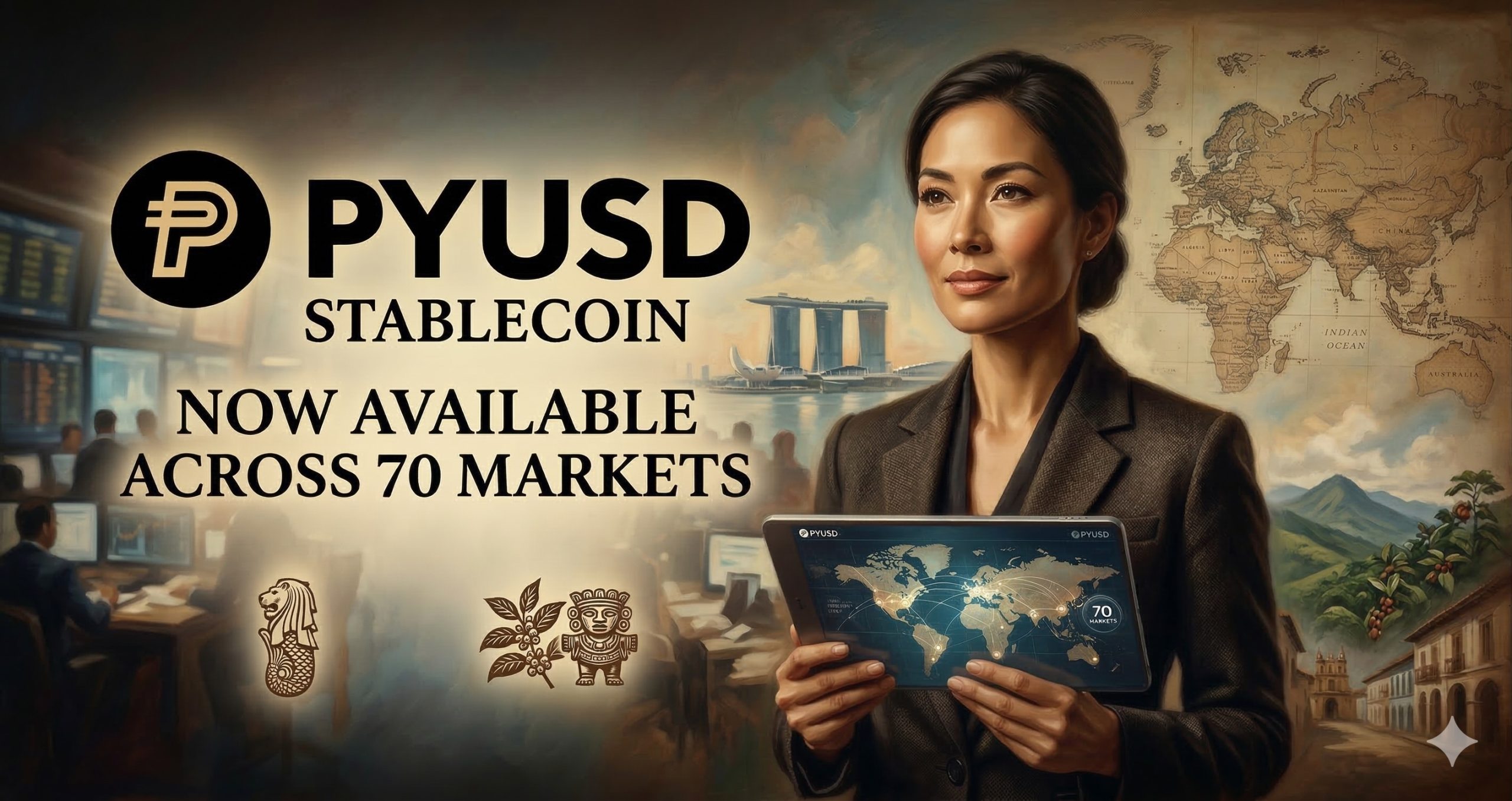 PayPal 穩定幣 PYUSD 版圖擴充至全球七十個市場、現在新加坡與哥倫比亞都可使用