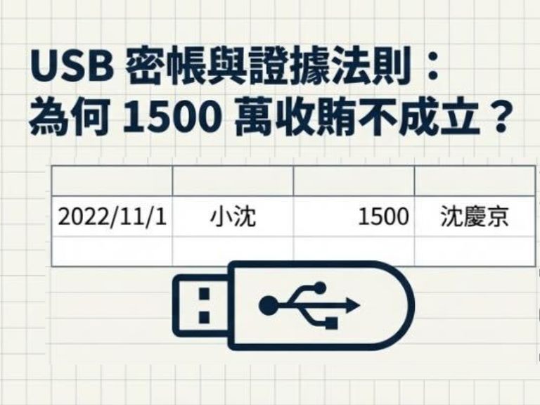 「小沈1500」是比特幣嗎？從柯文哲判決看法官如何解讀 USB 內的真相