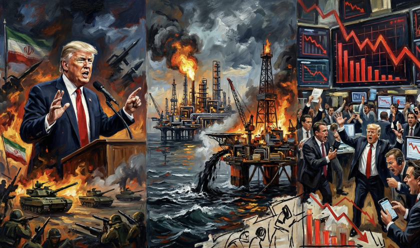 川普威脅升級伊朗戰爭，油價觸及盤中高點，股市回落，比特幣下跌至 67K