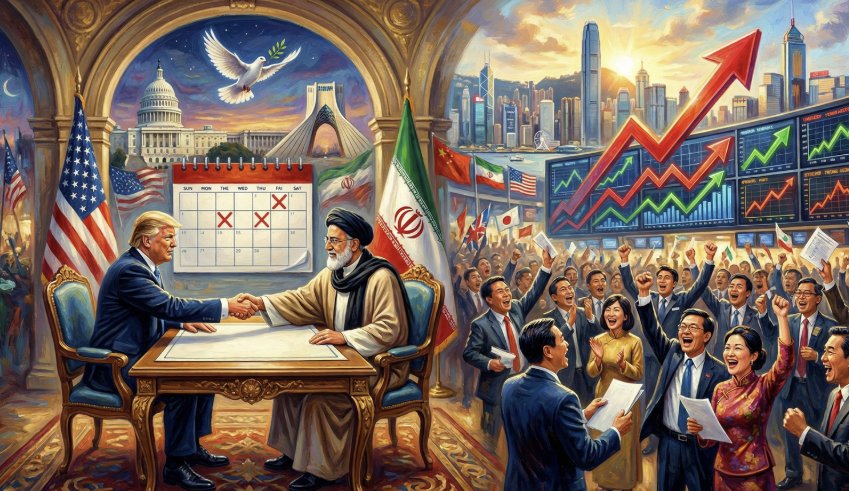 美伊同意停火兩週，亞股全面大漲，台積電跳升至 1940 元