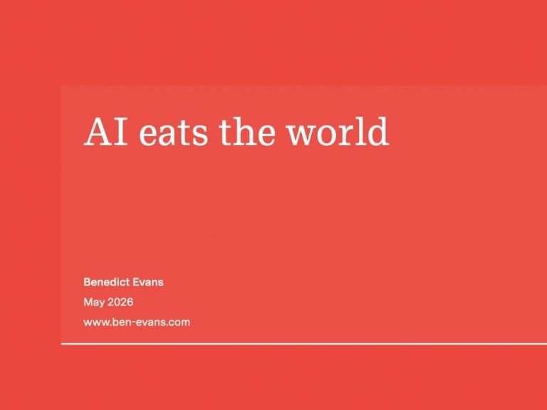 Benedict Evans 最新報告：AI 吃掉世界，背後的資本、部署與商業模式重組