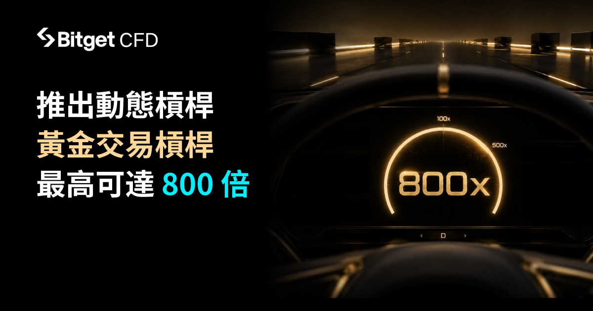 Bitget CFD 推出動態槓桿機制，黃金槓桿最高可達 800 倍