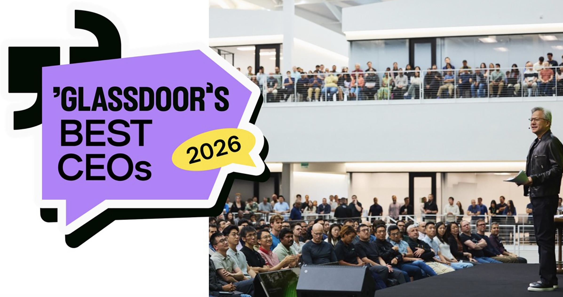 輝達執行長黃仁勳榮登 Glassdoor 年度最佳企業執行長榜首